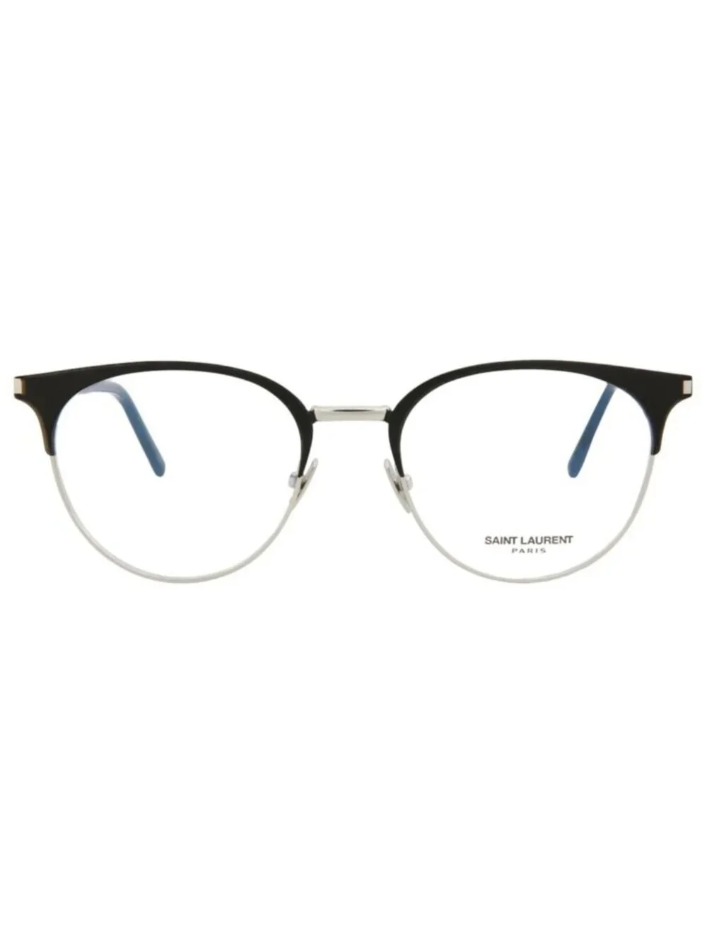 New Saint Laurent Women's Eyeglasses Round Oval Metal Frame Mens Black Black